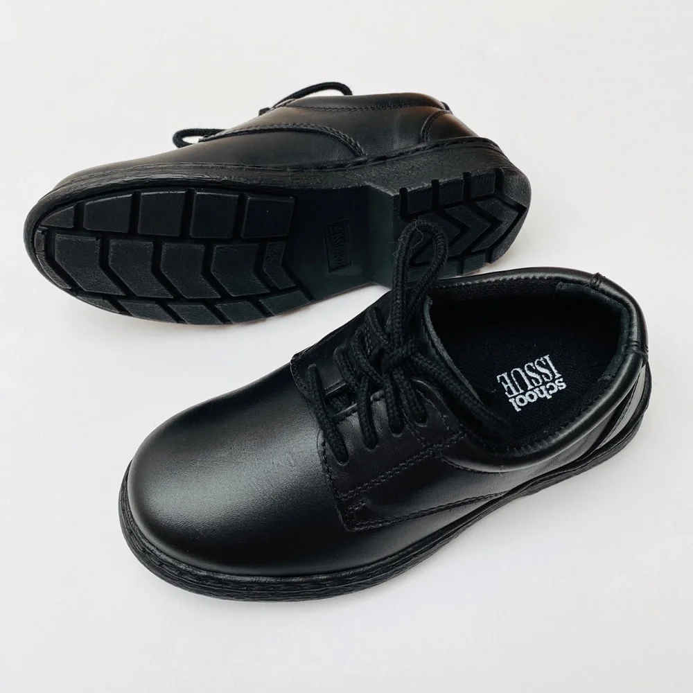 SCHOOL ISSUE Boys Black Leather Shoes